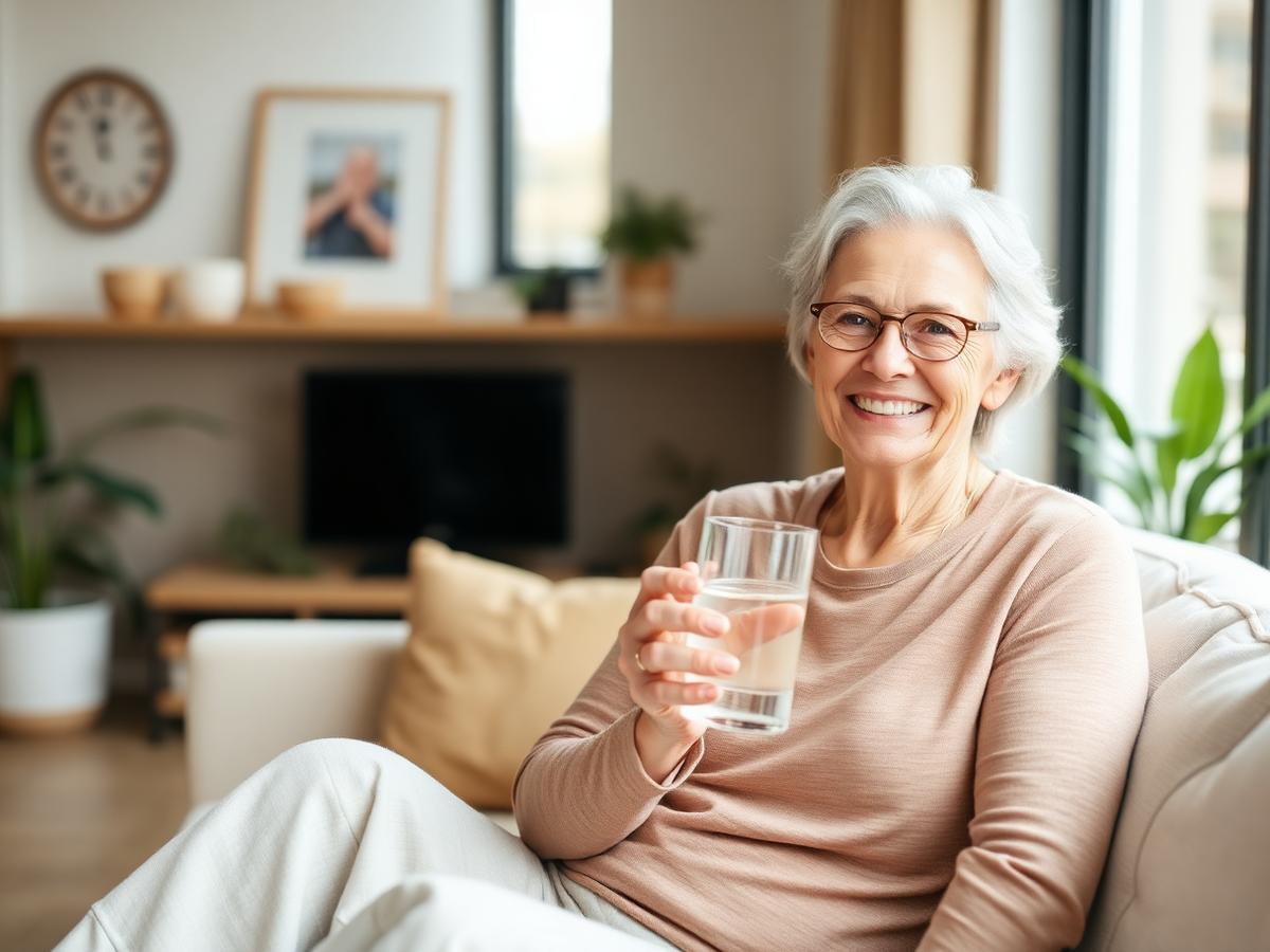 Happy senior woman enjoying her day after using bladder health supplement